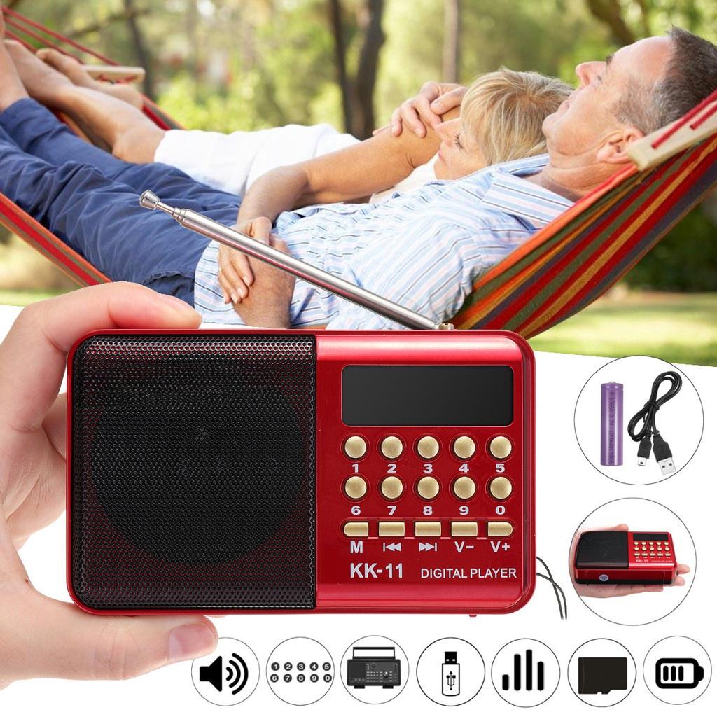 DC 5V USB Portable Radio Handheld Digital FM TF MP3 Music Player Speaker Rechargeable Wireless Recording