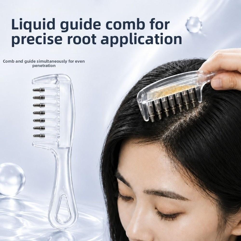 Transparent Scalp Liquid Guide Comb Anti-Frizz Scalp Massage Comb Hair Growth