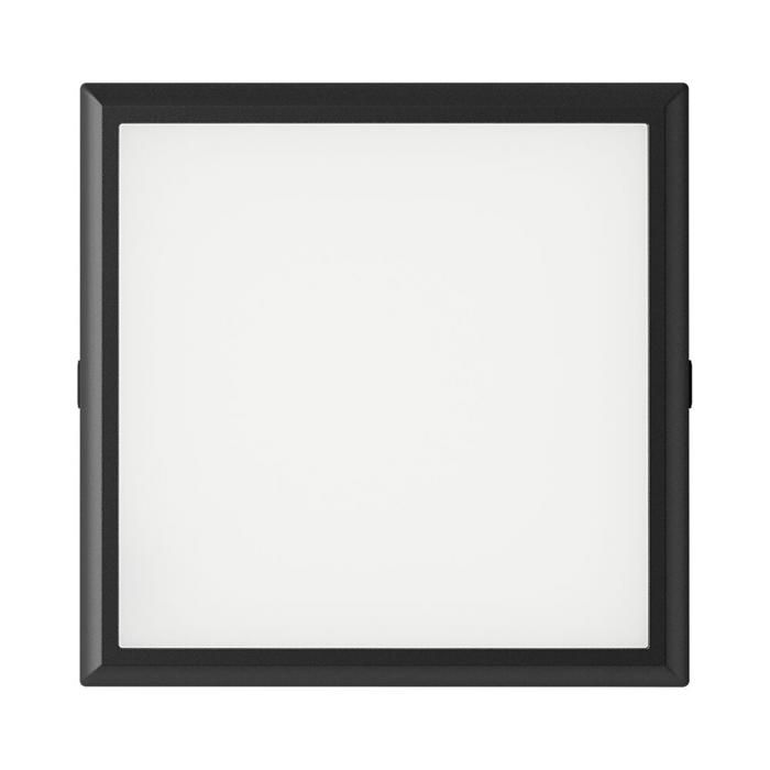 Plafonnier LED noir encastrable ou saillie 20W 3-en-1 carré