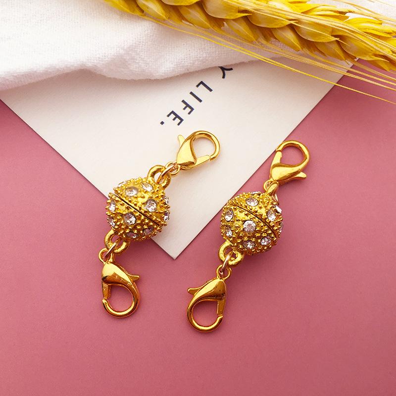 

Набір з 10 золотих магнітних застібок циліндричної та круглої форми для виготовлення ювелірних виробів своїми руками