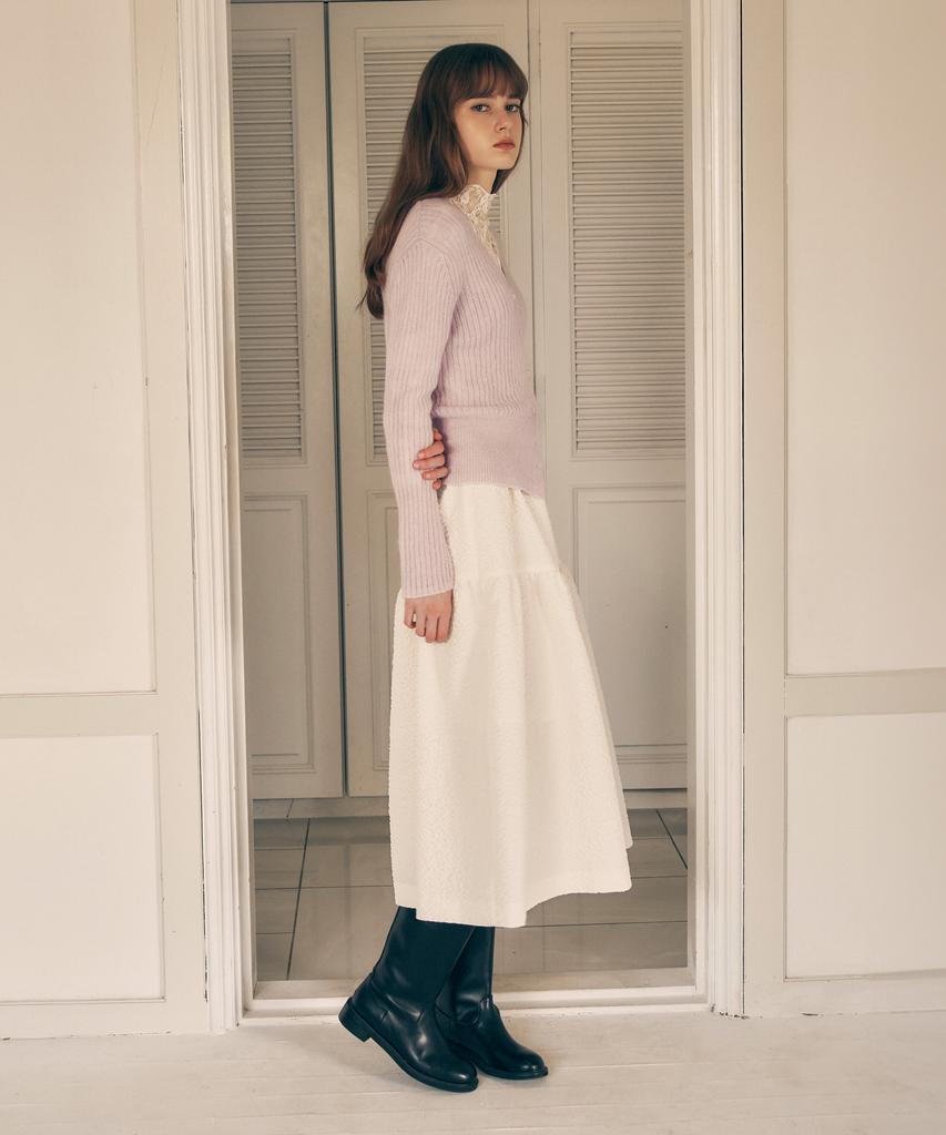 Lora Lora Tiered Long Skirt Ivory