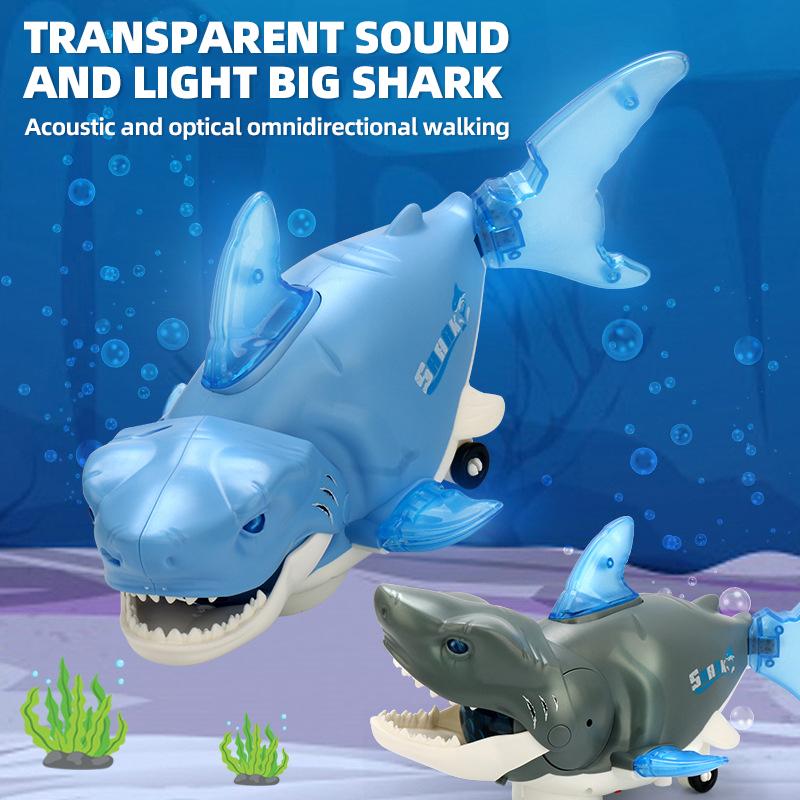 Kids' Electronic Toys Swaying Shark Robot with Music Light Animal Toys for Children Toddler Baby 1 To 2 3 Years Boys Girls Gifts