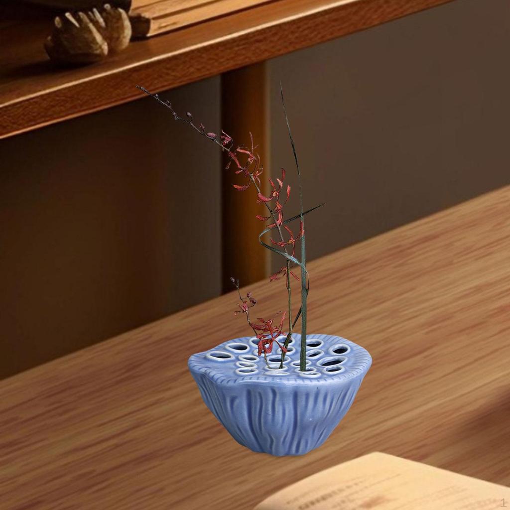 Arrangement of Flower Flowers Creative Floral Holder, Stable Ceramic Pot for Living Room,