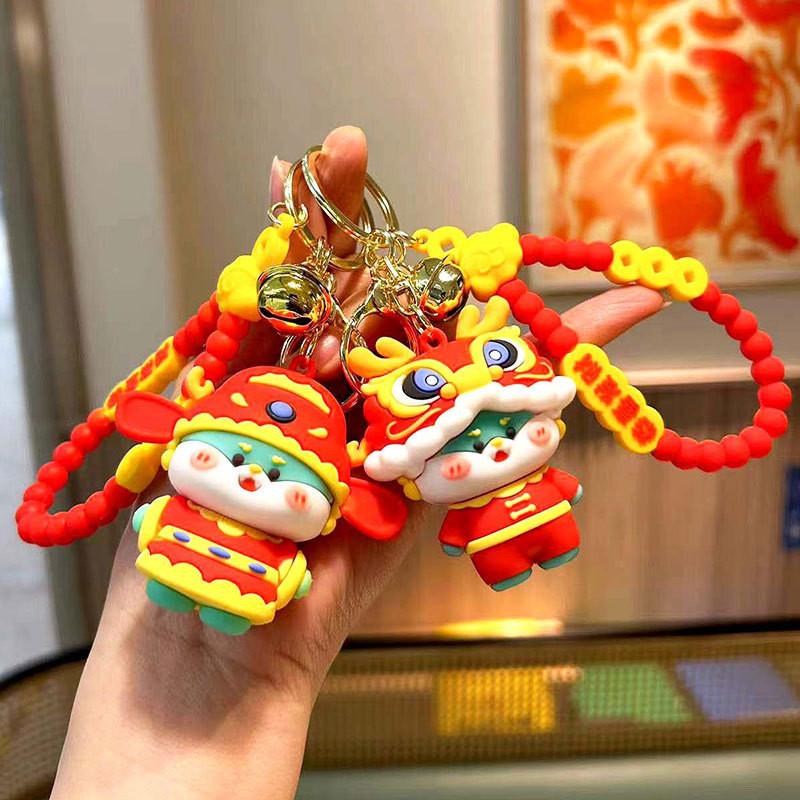 Adorable Dragon Keychain Cartoon Silicone Accessory Perfect For Gifts And Decor