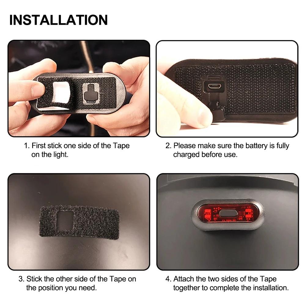 USB Rechargeable Motorcycle Helmet Strobe Light Safety Taillight Signal Lamp for Bike And Bicycle Riding