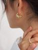 Irregular C-shaped Geometry Golden Stud Earrings for Women Girl Korean Love Aesthetic Daily Life Minimalist Jewelry