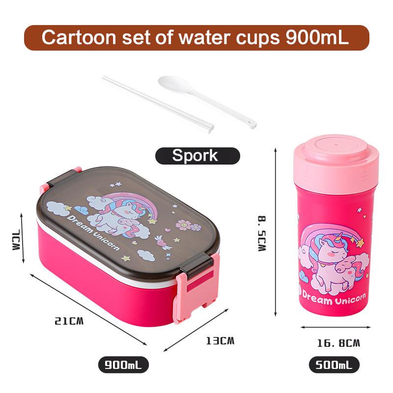 

Lunch Box for School/ Kids/Kindergarten With Water Bottle Dinosaur Unicorn Chirldren Food Snack Box Taper 2