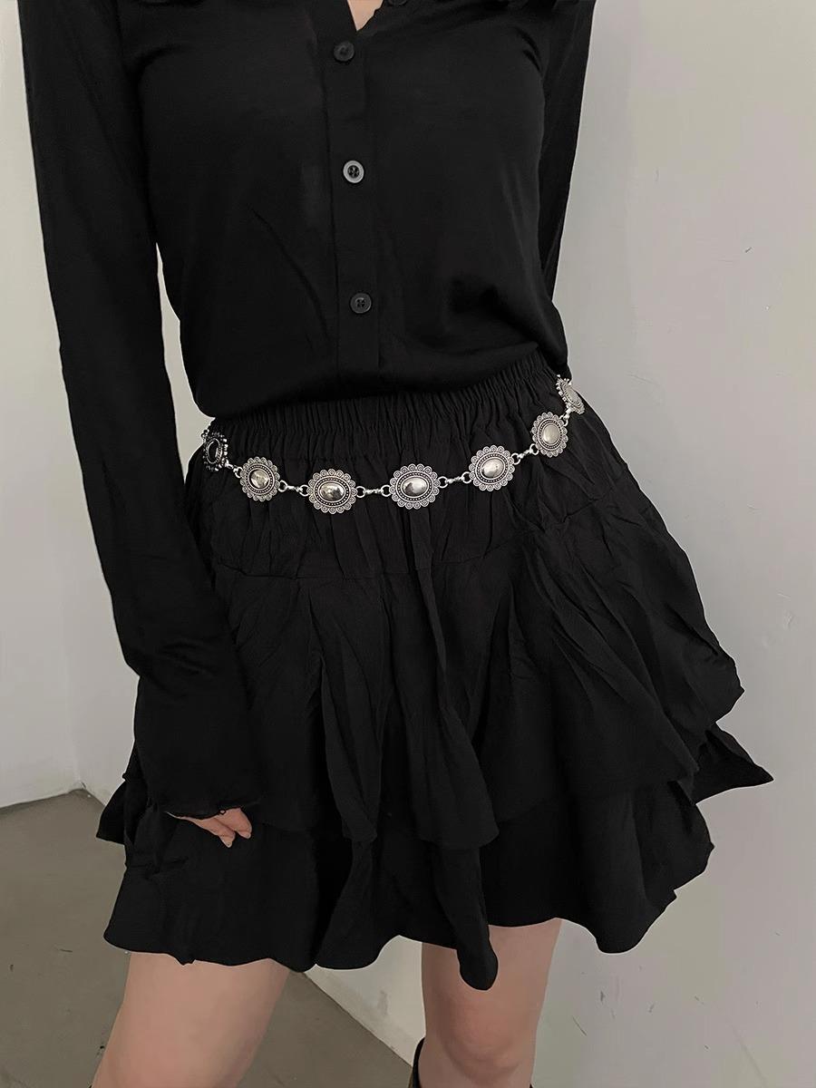 

Цепочка на талию для женщин, подходящая юбка, высококачественный пояс в этническом стиле, металлическая цепочка на талию, аксессуары Tide серебряный