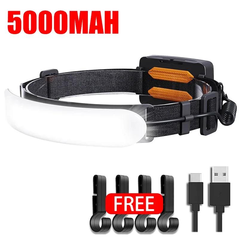 KDULIT 7500Mah Powerful COB LED Headlamp Rechargeable Head Flashlight Camping Light Headlight Led Head Torch for Fishing Lantern