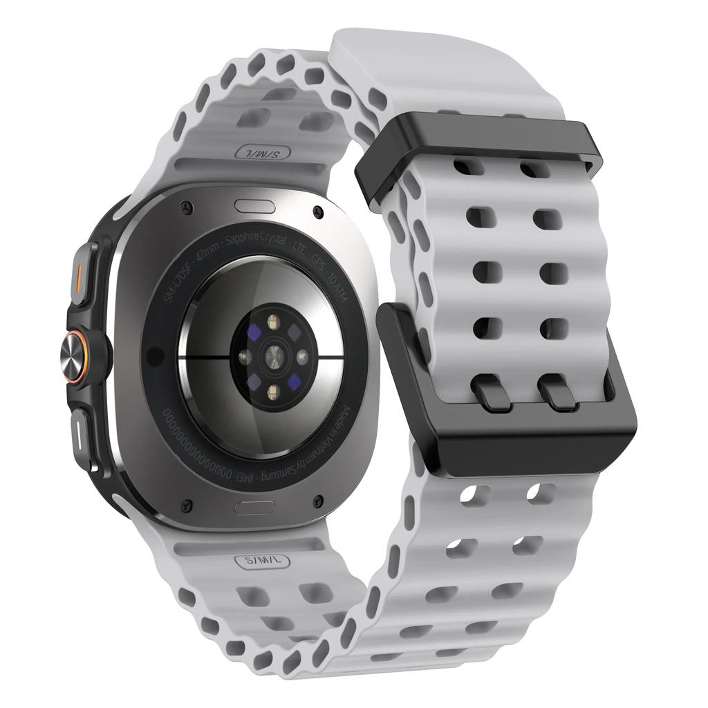 Marine Band For Samsung Galaxy Watch Ultra 2025/7 Ultra Accessories Two Color Sport Silicone Bracelet Galaxy Watch Ultra Straps