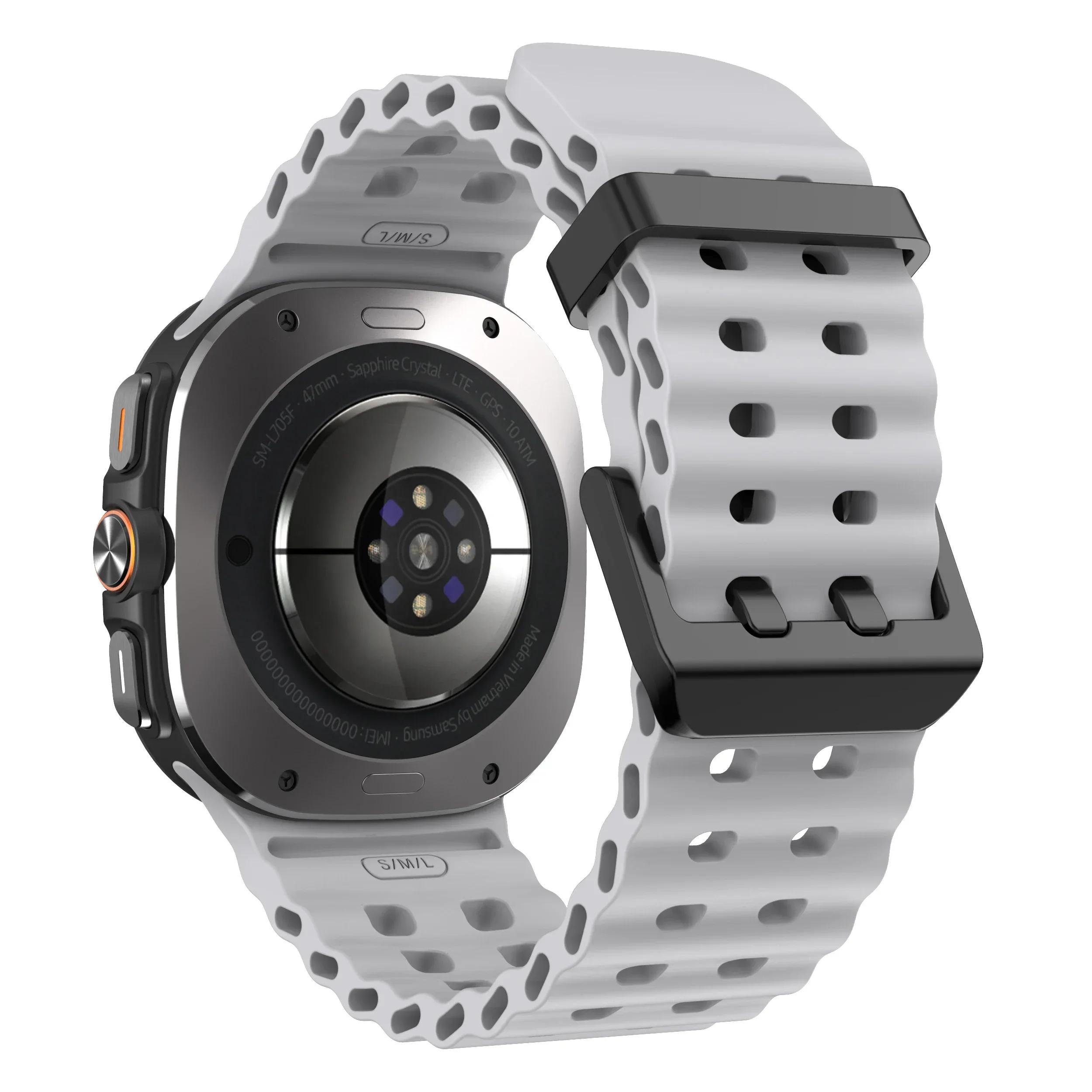 

Морской ремешок для Samsung Galaxy Watch ultra 2025/7 ultra Аксессуары Двухцветный Спортивный силиконовый Браслет Galaxy Watch ultra Ремешки Galaxy Watch Ultra