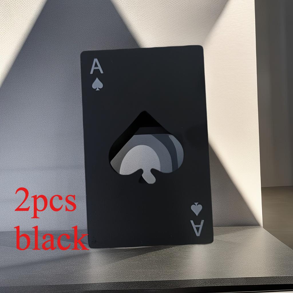 Ein kreativer pokerförmiger Flaschenöffner aus Edelstahl im Kreditkartenformat für Bars und Restaurants, Bier Goldener Flaschenöffner Geschenk