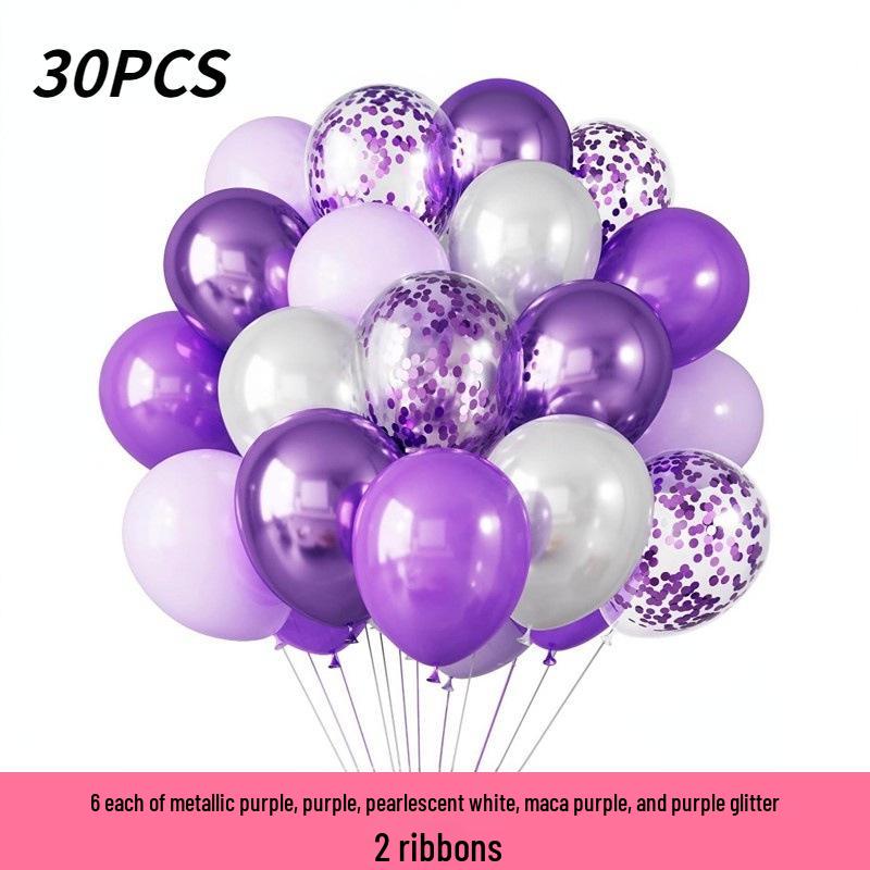 30-Piece 12-Inch Balloon Set for Birthday, Wedding, and Party Decorations