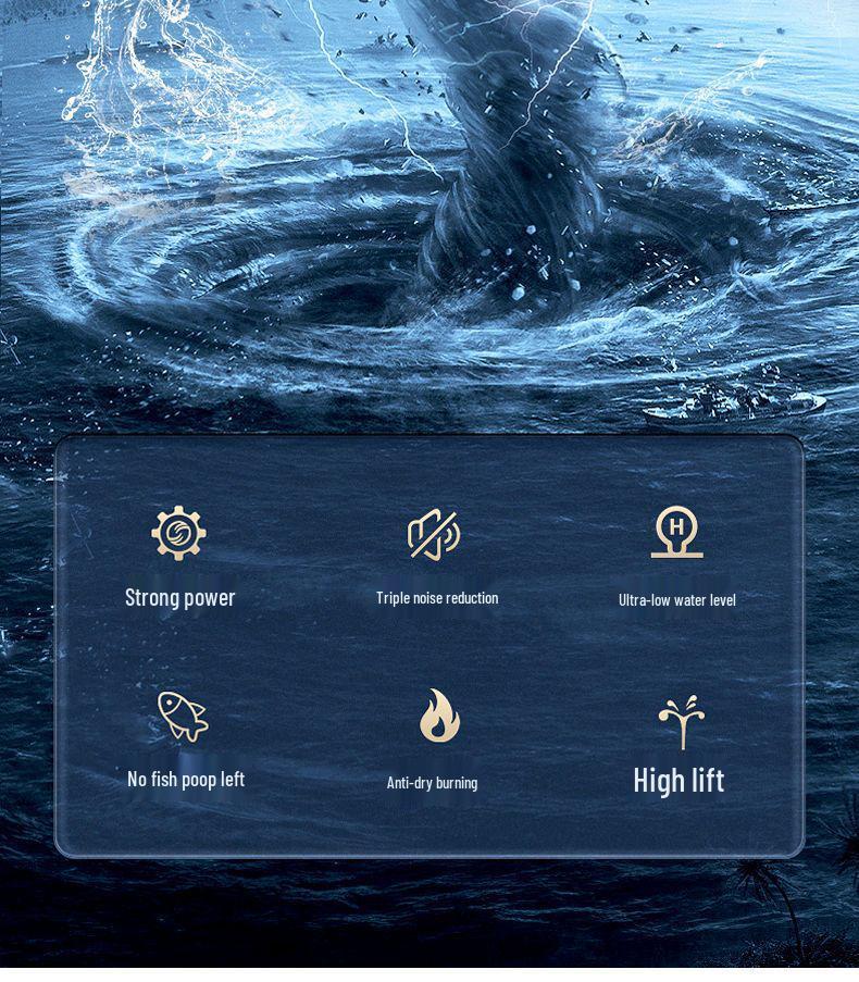 Pompă submersibilă de acvariu cu zgomot redus, cu aspirație inferioară și filtru