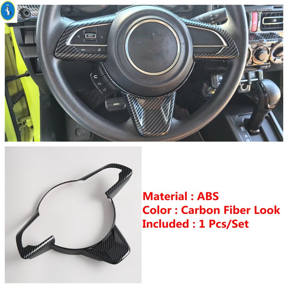 Carbon Fiber Look Steering Wheel / Side AC Outlet / Dashboard Frame Cover Trim ABS Accessories For Suzuki Jimny  - 2025