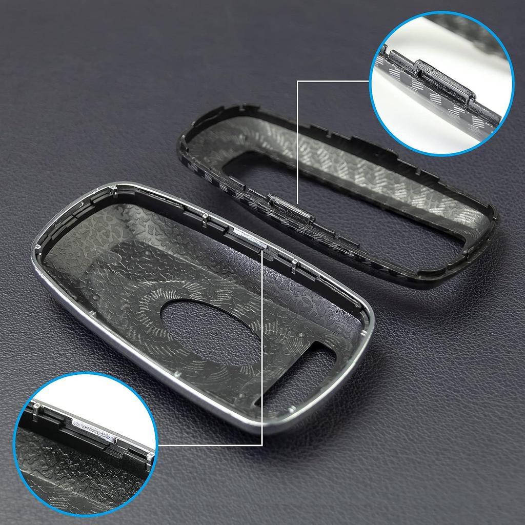Kohlefaser Auto Schlüsselanhänger Hülle Kette Kompatibel mit Ford F-150 Raptor Explorer Escape Fusion Bronco Sport Edge Lincoln Corsair Nautilus