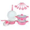 12-Piece Non-Stick Cookware Set Cooking Pot with Lid Milk Pot Maifan Stone Frying Pan Cooking Pot Set for All Hob