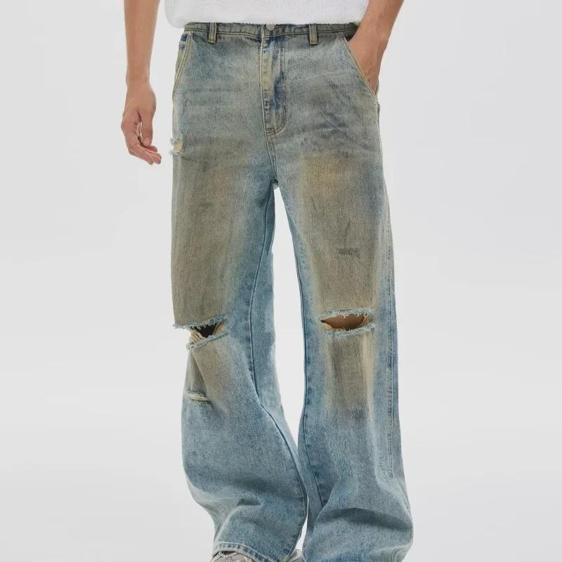 Men's Loose Straight-Leg Jeans: Soft, Wide-Leg Casual Pants by American Fashion Brand