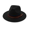 Outdoor Casual Panama Hats Autumn Church Buckle Hat With Belt Winter Retro Jazz Cap Trendy Wide Brim Felt Hats British Flat Hats