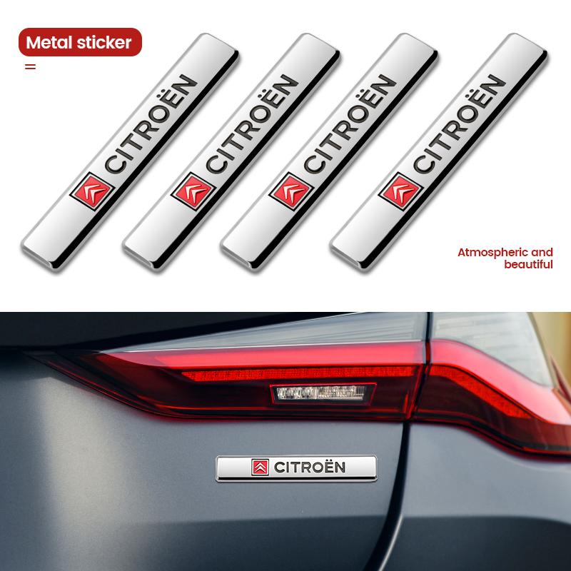 Style de Voiture 3D Métal Aluminium Emblème Carrosserie Voiture Garde-boue Autocollants Décoration Pour Citroen C4 C3 C5 C2 Berlingo Celysee Cactus Picasso