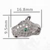 5 Pcs/lot Long Leopard Head Micro Inlaid Zircon Accessories Bracelet Hand String DIY Beads for Jewelry Making Supplies Wholesale