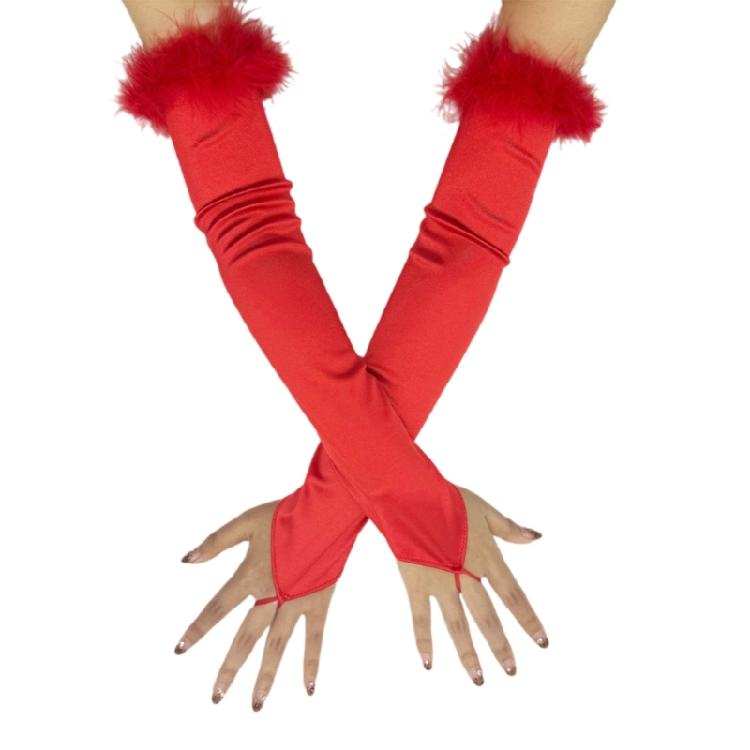 Long Satined Gloves Fingerless Operas Gloves Breathable and Comfortable Arm Sleeves for Formal Occasion 1920s Costume Props