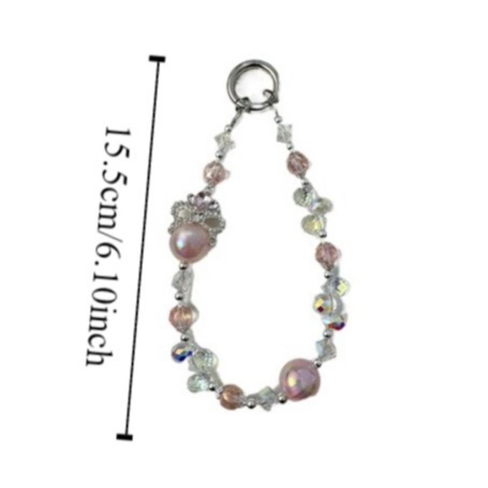 Crown Short Colored Crystal Phone Strap Crystal Wrist Bracelet Phone Chain Girls New Year Gift