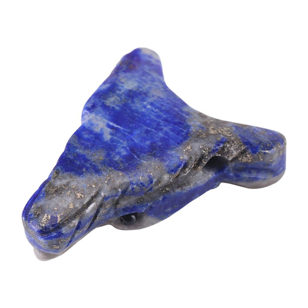 1pc Wolf Head Shaped Pendant Natural Lapis Lazuli Stone Charm Small Adornment 4cm