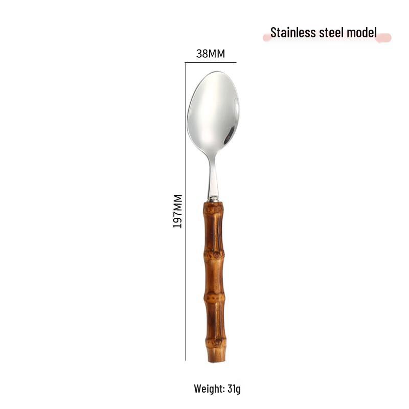 

Ruhan Bamboo Handle Dessert Spoon Set
