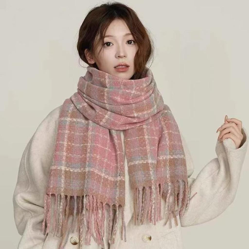 Scarf Women's Winter 1116 New Korean Plaid Tassel Shawl Versatile Student Couple Warm Atmosphere Scarf