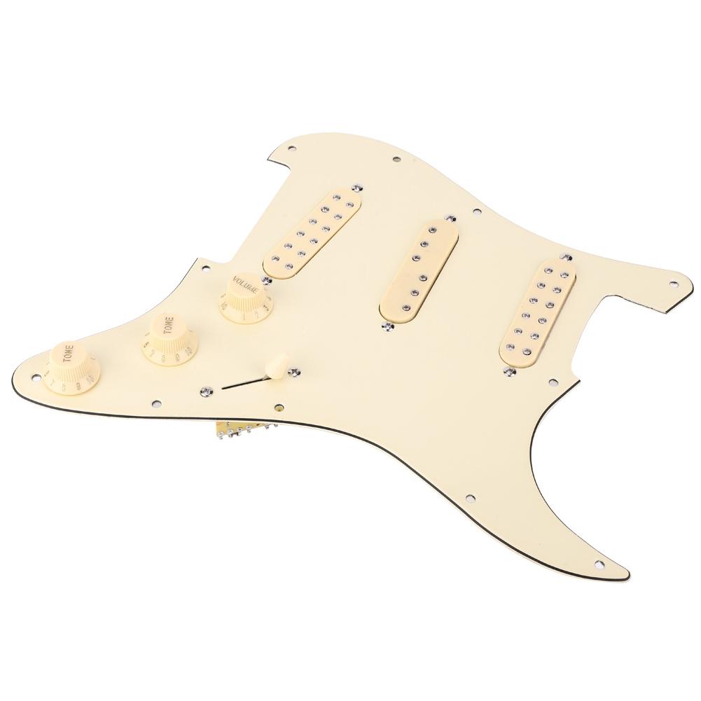 SSS29 Beige Plastic Electric Guitar Loaded Pickguard Pickup Loading Pick Guards Set