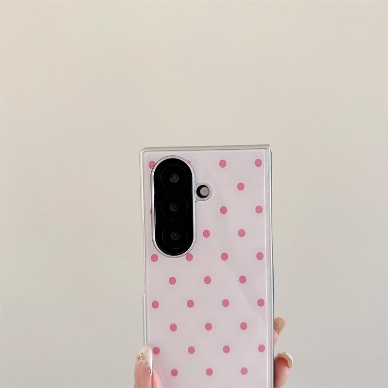 New 2026 Cute Kawaii Polka Dot Phone Case For Samsung Galaxy Z Fold 7 6 5 Foldable Shockproof Protective Cover For Girls