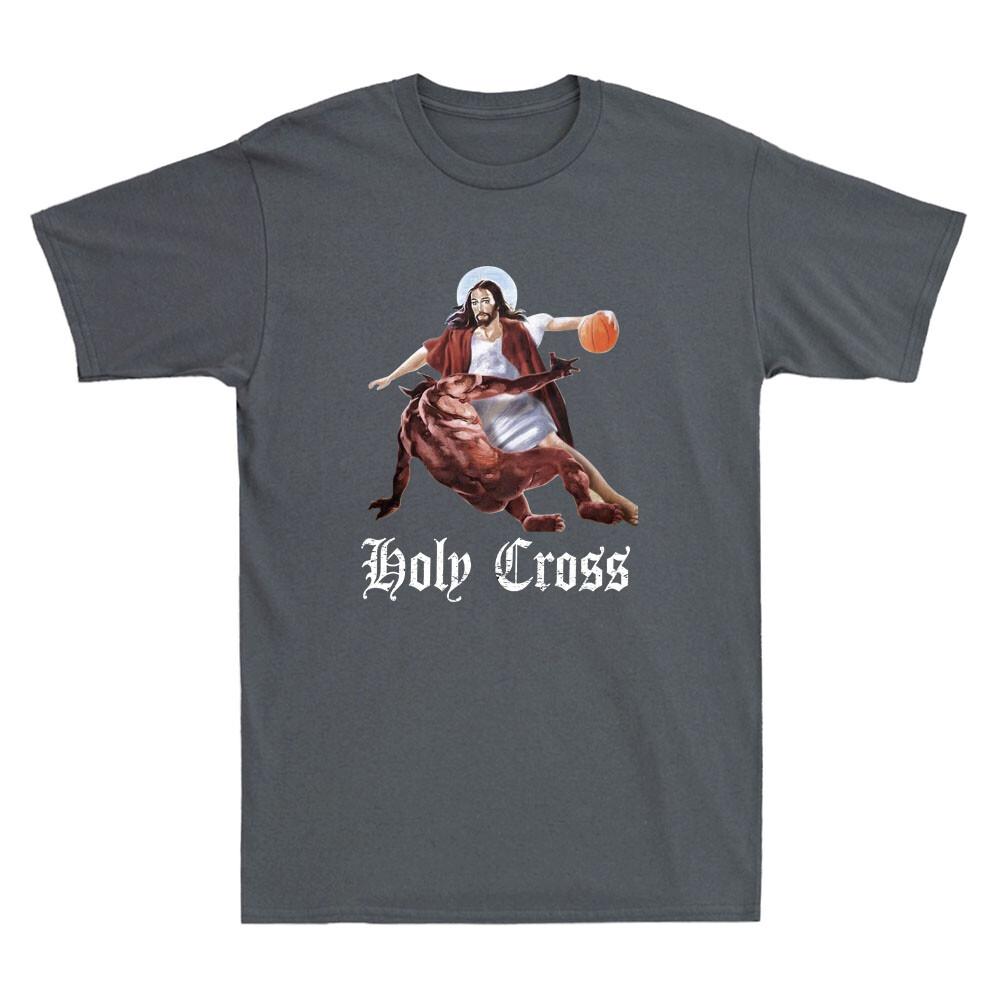 Crossover Basketball Holy Cross Satan Jesus Funny Graphic Vintage Unisexs Tshirt