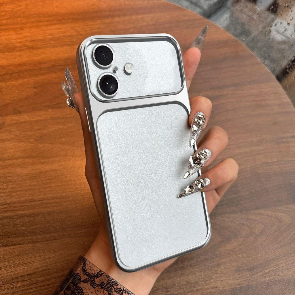 Case for iPhone 16 Plus Metal Texture Matte Back Soft TPU Bumper Shockproof Cover
