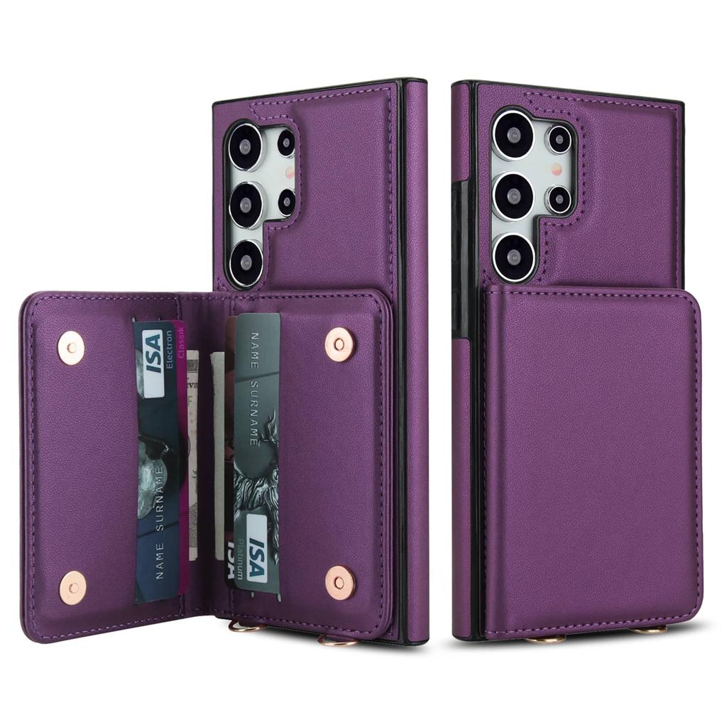 Case for Samsung Galaxy S25 Edge S24 S23 S22 S21 Ultra Note 20, Wallet Case With[6 Card Holders][RFID Blocking] Magnetic Closure