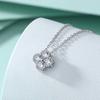Four-leaf Clover Necklace Silver Female Niche Design Light Luxury Zircon Pendant 925 Silver Collarbone Chain Full of Diamonds High Sense