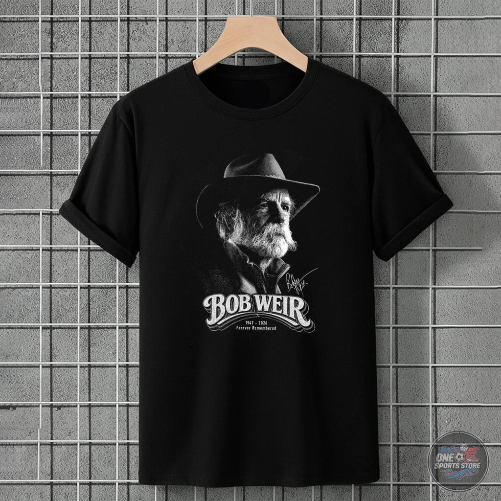 NEW Bob Weir 1947-2026 Memorial Signature Cotton Black S-5XL T Shirt US179