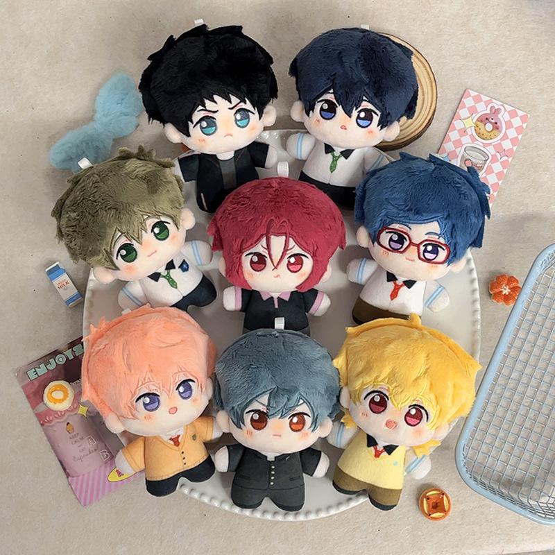 New Free Iwatobi Swim Club 10Cm Cotton Plush Keychains Anime Character Stuffed Dolls Soft Mini Bag Pendants For Anime Fans Gifts