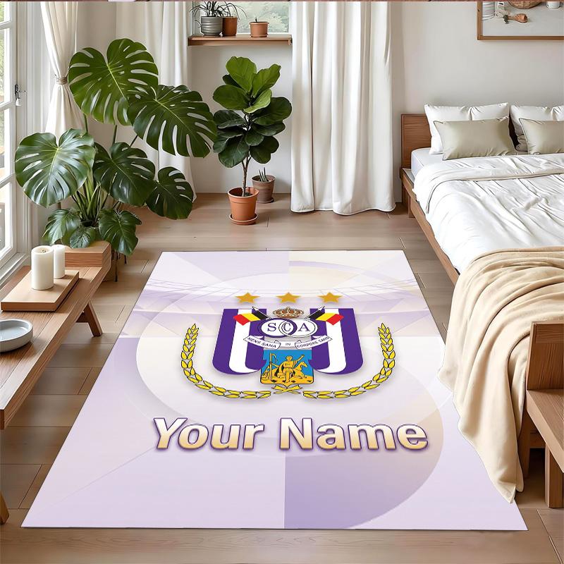 Crystal Velvet Rug Custom Name Text, Soft Non Slip Floor Mat Home DecorAnderlecht FC