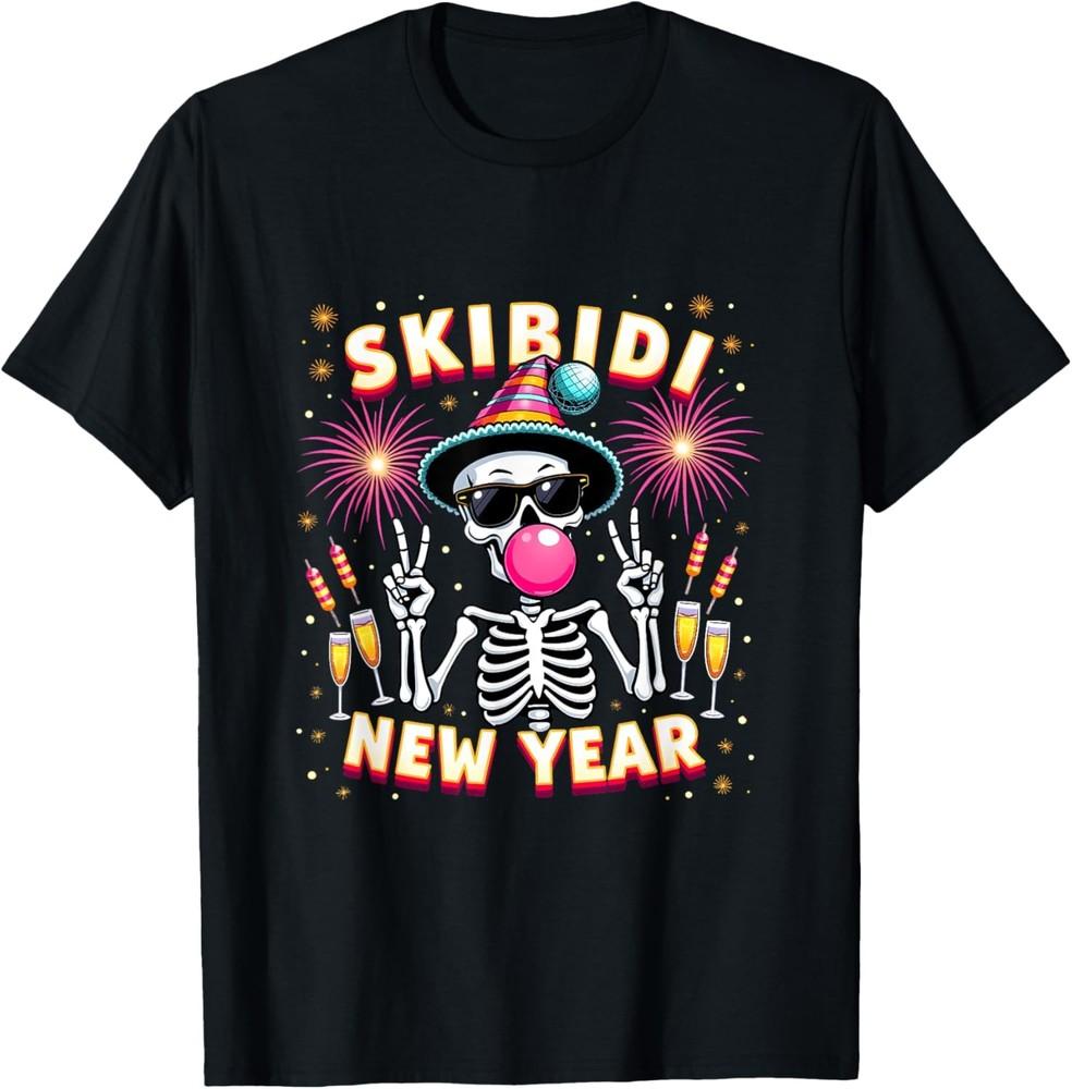 Skibidi New Year Cool Santa Funny Santa New Year Graphic T-Shirt Unisex T-Shirt M