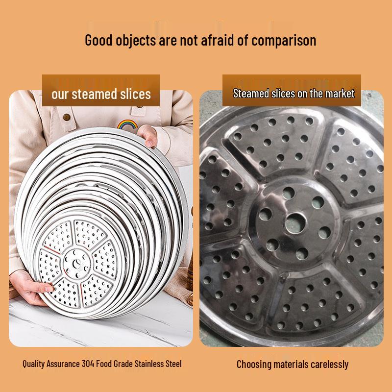 304 Stainless Steel Steaming Plate for Baozi and Dumplings - Round Steamer Sheet for Home Water Bath Use