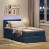 Bed Frame with Mattress - Maison Exclusive - 90x200 Cm - Blue Fabric - Integrated LED
