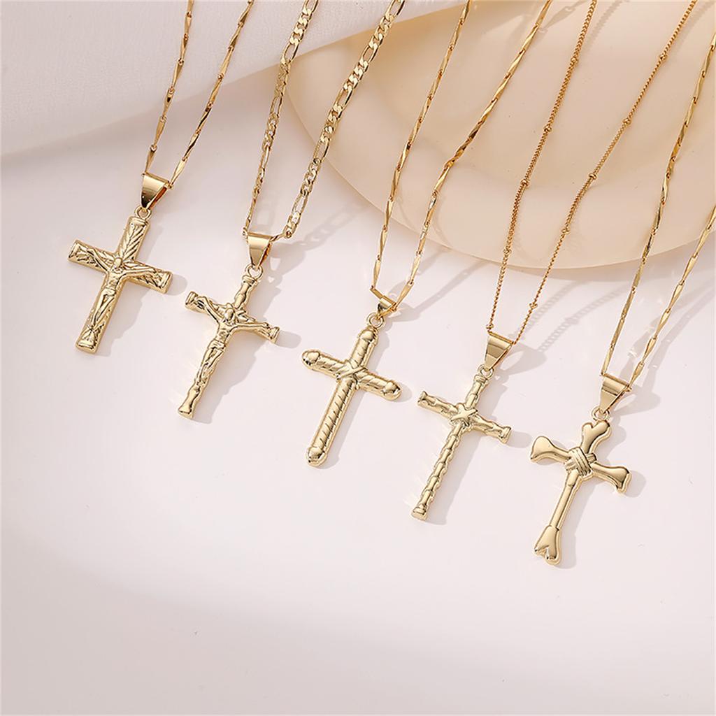 Elegant Crosses Necklace Charm Pendant Comfort Fits with Adjustable Length Chain for Everyday Wear