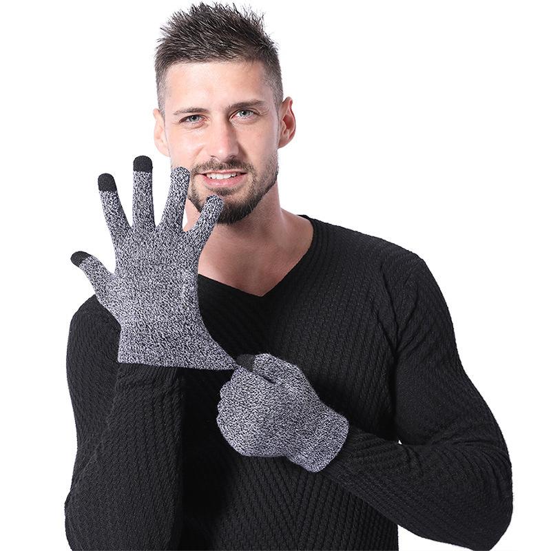 Touch Screen Gloves for Men with Larger and More Velvet Cold-proof and Warm Winter Knitted Gloves for Cold Protection and Touch Screen