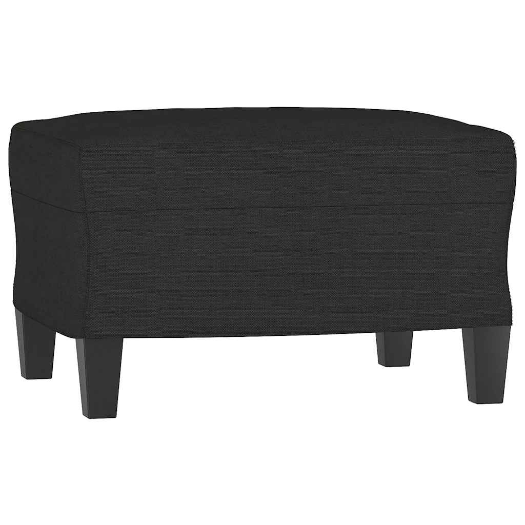 Vidaxl 3-Seater Sofa With Footstool, Black, 180 Cm, Fabric