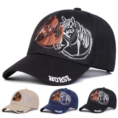 Gorras de Béisbol Unisex con Bordado de CABALLO Primavera Otoño Exterior Ajustable Sombreros Casuales Sombrero Protector Solar