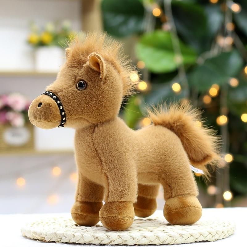 Plush Toy Rotatable Simulation Pony Doll Zodiac Horse Ornament Rag Doll Year of Horse Mascot