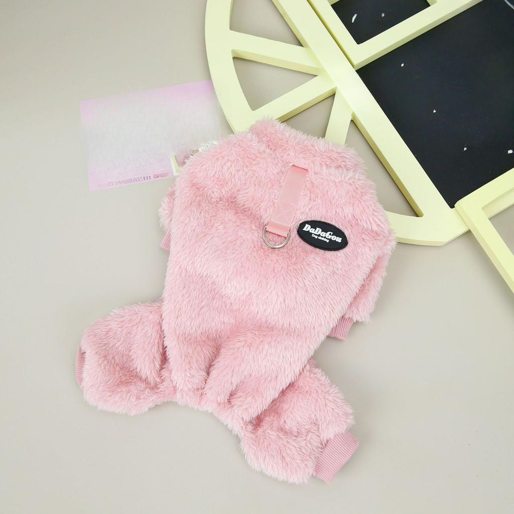 Haustierkleidung, Dreifarbiger Zugring, Vierbeiniges Fleece, Hundekleidung, Herbst- und Winterkleidung, Haustierkleidung, Teddykleidung