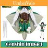 Luxuriöses Genshin Impact Venti Cosplay Kostüm für Damen Perfekt für Halloween-Partys