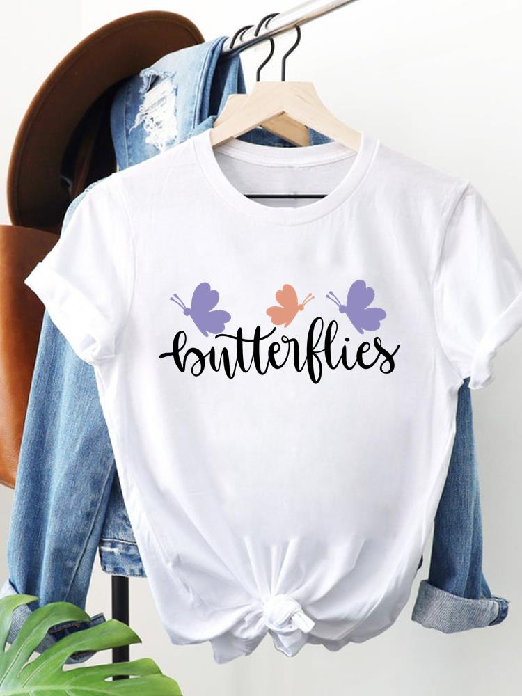 (Asian Size) Women Clothing Short Sleeve T Shirt Fashion Tee Top leopard letter Woman Print Female Graphic T-shirts